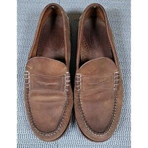 Sebago Dan Penny Loafers Shoes Light Brown Suede Slip On Casual Mens Size 10 E